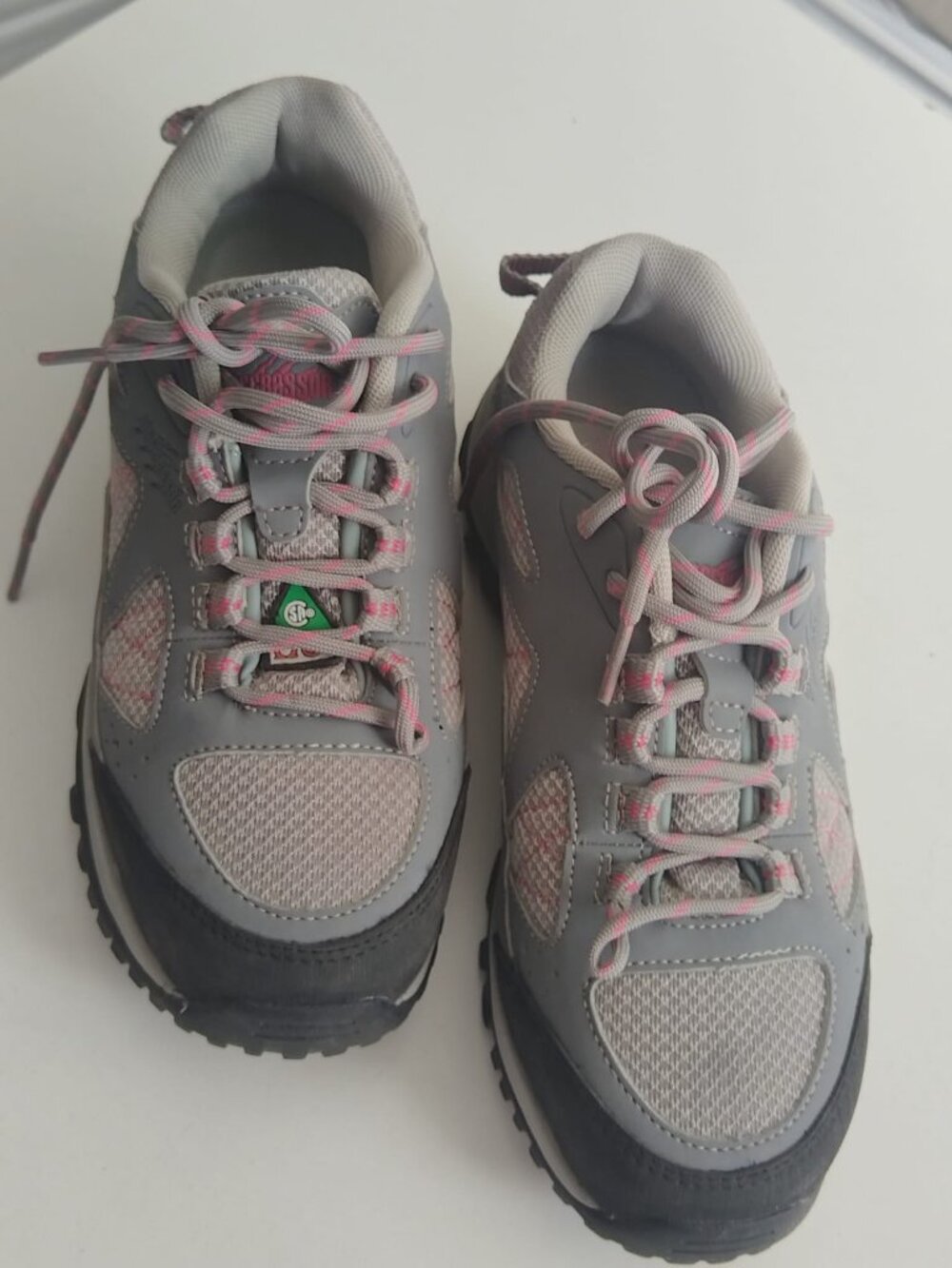 ✨ Aggressor Women’s CSA Grade 1 Steel Toe Safety Work Shoes Grey Pink Size 6